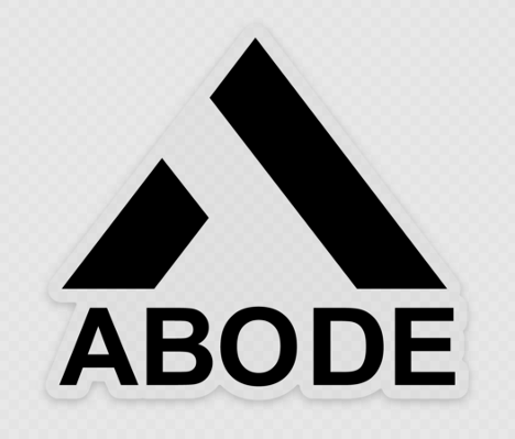 Abode Logo Sticker 3" x 3" (BLACK/TRANSPARENT)